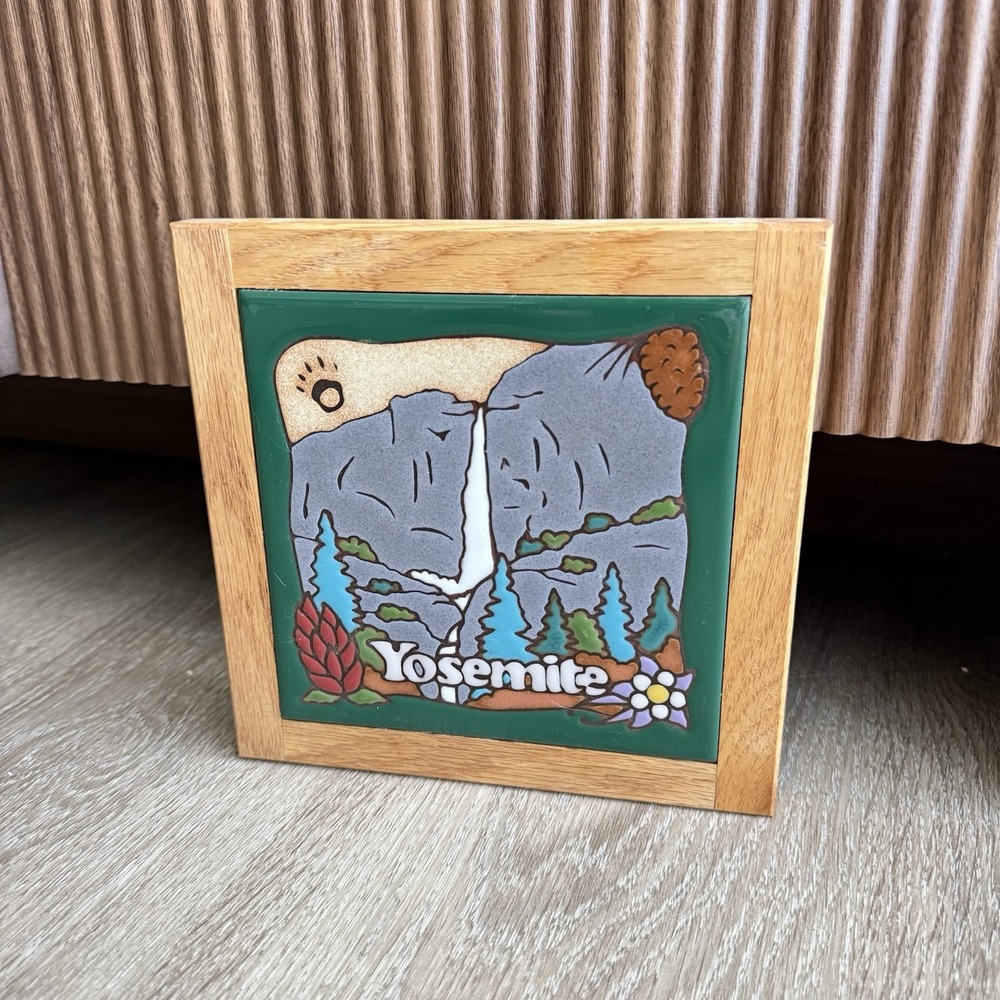 Masterworks Yosemite Ceramic Tile Trivet Handcrafted USA Framed Wall Decor 6x6